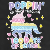Poppin' My Way Through 100 Days Of School Rainbow Unicorn Fidget Toy 25L Jumbo Tote