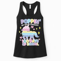 Poppin' My Way Through 100 Days Of School Rainbow Unicorn Fidget Toy Womens Tank Top