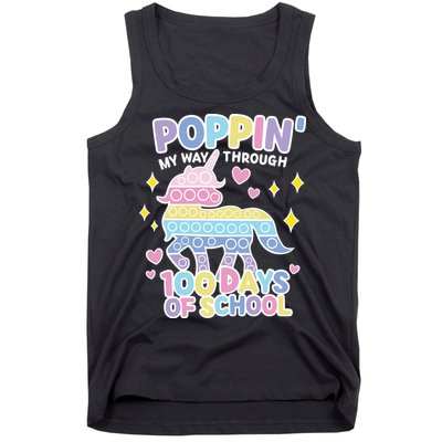 Poppin' My Way Through 100 Days Of School Rainbow Unicorn Fidget Toy Tank Top