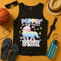 Poppin' My Way Through 100 Days Of School Rainbow Unicorn Fidget Toy Tank Top