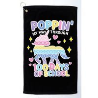 Poppin' My Way Through 100 Days Of School Rainbow Unicorn Fidget Toy Golf Towel