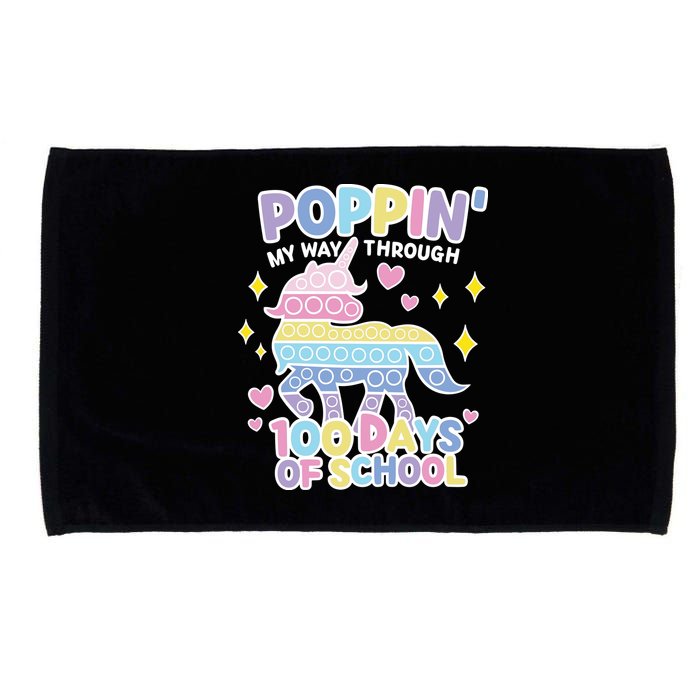 Poppin' My Way Through 100 Days Of School Rainbow Unicorn Fidget Toy Microfiber Hand Towel