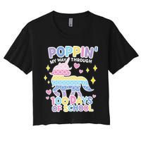 Poppin' My Way Through 100 Days Of School Rainbow Unicorn Fidget Toy Crop Top