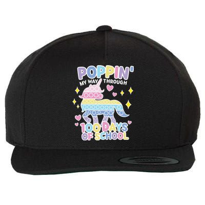 Poppin' My Way Through 100 Days Of School Rainbow Unicorn Fidget Toy Wool Snapback Cap