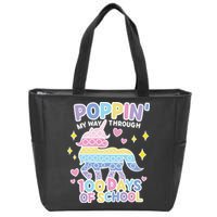 Poppin' My Way Through 100 Days Of School Rainbow Unicorn Fidget Toy Zip Tote Bag