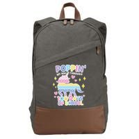 Poppin' My Way Through 100 Days Of School Rainbow Unicorn Fidget Toy Cotton Canvas Backpack