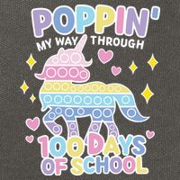Poppin' My Way Through 100 Days Of School Rainbow Unicorn Fidget Toy Cotton Canvas Backpack