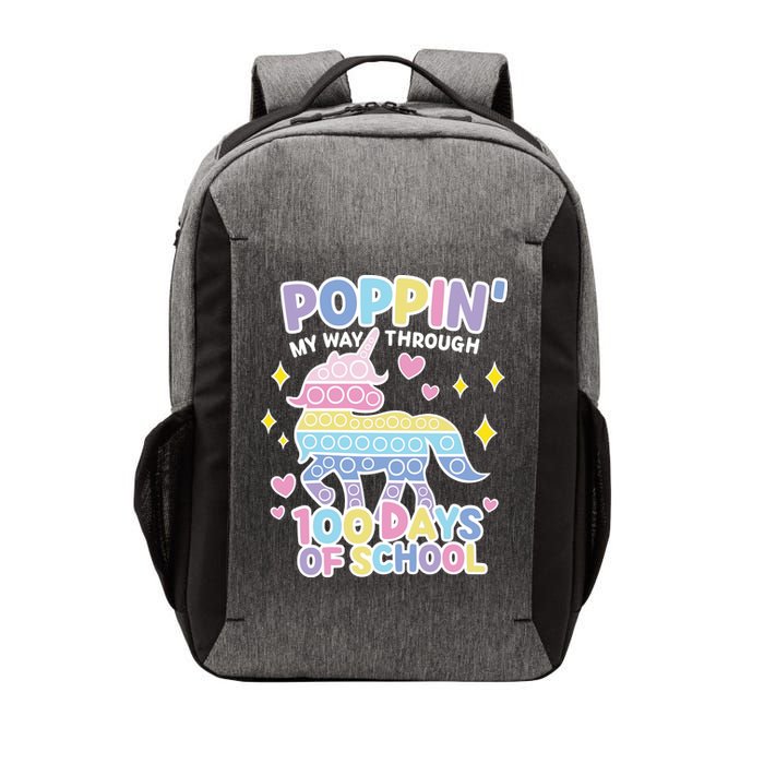 Poppin' My Way Through 100 Days Of School Rainbow Unicorn Fidget Toy Vector Backpack