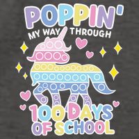 Poppin' My Way Through 100 Days Of School Rainbow Unicorn Fidget Toy Vector Backpack
