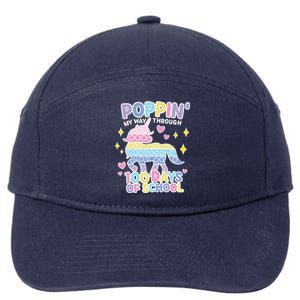 Poppin' My Way Through 100 Days Of School Rainbow Unicorn Fidget Toy 7-Panel Snapback Hat