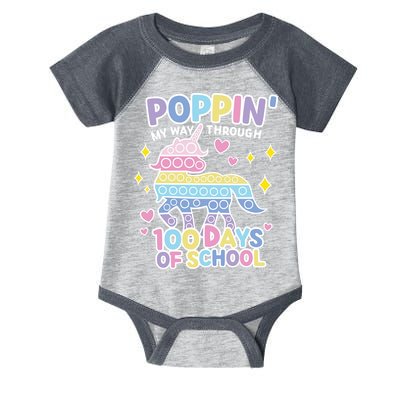 Poppin' My Way Through 100 Days Of School Rainbow Unicorn Fidget Toy Infant Baby Jersey Bodysuit
