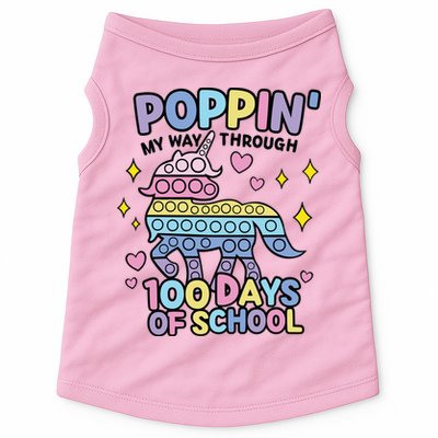 Poppin' My Way Through 100 Days Of School Rainbow Unicorn Fidget Toy Doggie Tank