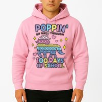 Poppin' My Way Through 100 Days Of School Rainbow Unicorn Fidget Toy Hoodie