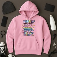 Poppin' My Way Through 100 Days Of School Rainbow Unicorn Fidget Toy Hoodie