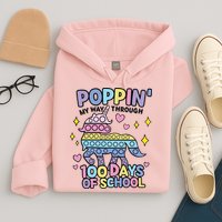 Poppin' My Way Through 100 Days Of School Rainbow Unicorn Fidget Toy Hoodie