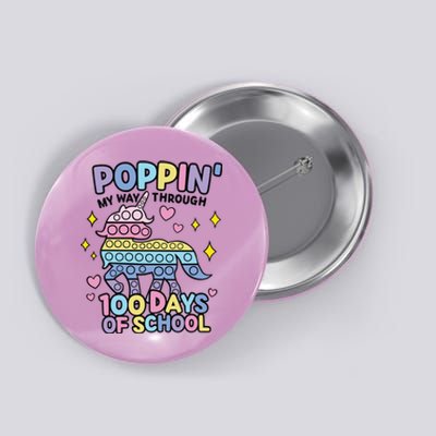 Poppin' My Way Through 100 Days Of School Rainbow Unicorn Fidget Toy Button