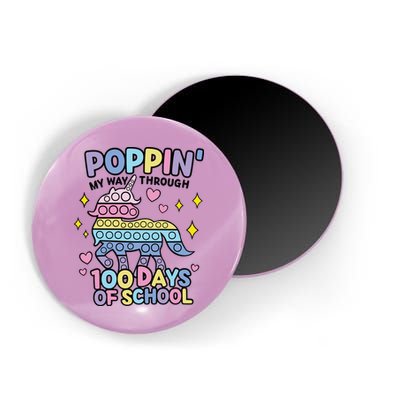 Poppin' My Way Through 100 Days Of School Rainbow Unicorn Fidget Toy Magnet