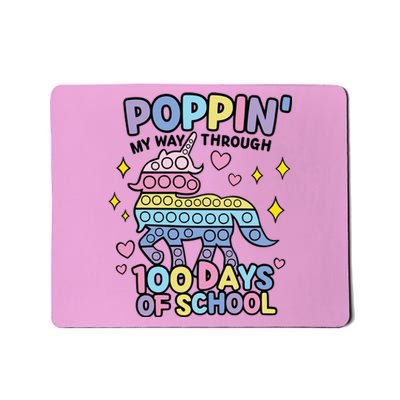 Poppin' My Way Through 100 Days Of School Rainbow Unicorn Fidget Toy Mousepad