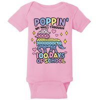 Poppin' My Way Through 100 Days Of School Rainbow Unicorn Fidget Toy Baby Bodysuit