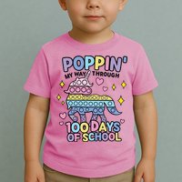 Poppin' My Way Through 100 Days Of School Rainbow Unicorn Fidget Toy Toddler T-Shirt