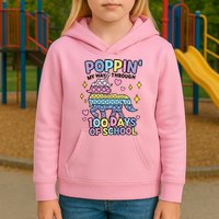 Poppin' My Way Through 100 Days Of School Rainbow Unicorn Fidget Toy Kids Hoodie