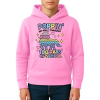 Poppin' My Way Through 100 Days Of School Rainbow Unicorn Fidget Toy Kids Hoodie