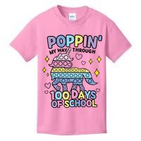 Poppin' My Way Through 100 Days Of School Rainbow Unicorn Fidget Toy Kids T-Shirt