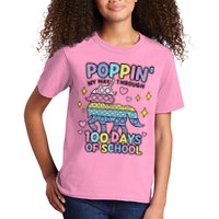 Poppin' My Way Through 100 Days Of School Rainbow Unicorn Fidget Toy Kids T-Shirt