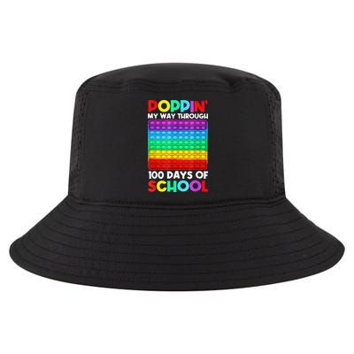 Poppin' My Way Through 100 Days Of School Happy 100th Day Cool Comfort Performance Bucket Hat