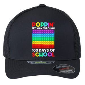 Poppin' My Way Through 100 Days Of School Happy 100th Day Flexfit Unipanel Trucker Cap