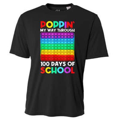 Poppin' My Way Through 100 Days Of School Happy 100th Day Cooling Performance Crew T-Shirt