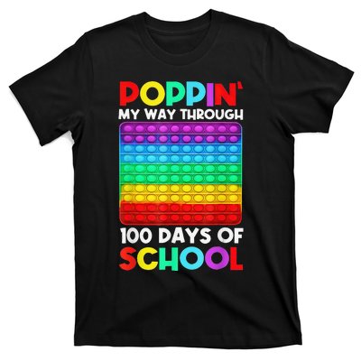 Poppin' My Way Through 100 Days Of School Happy 100th Day T-Shirt