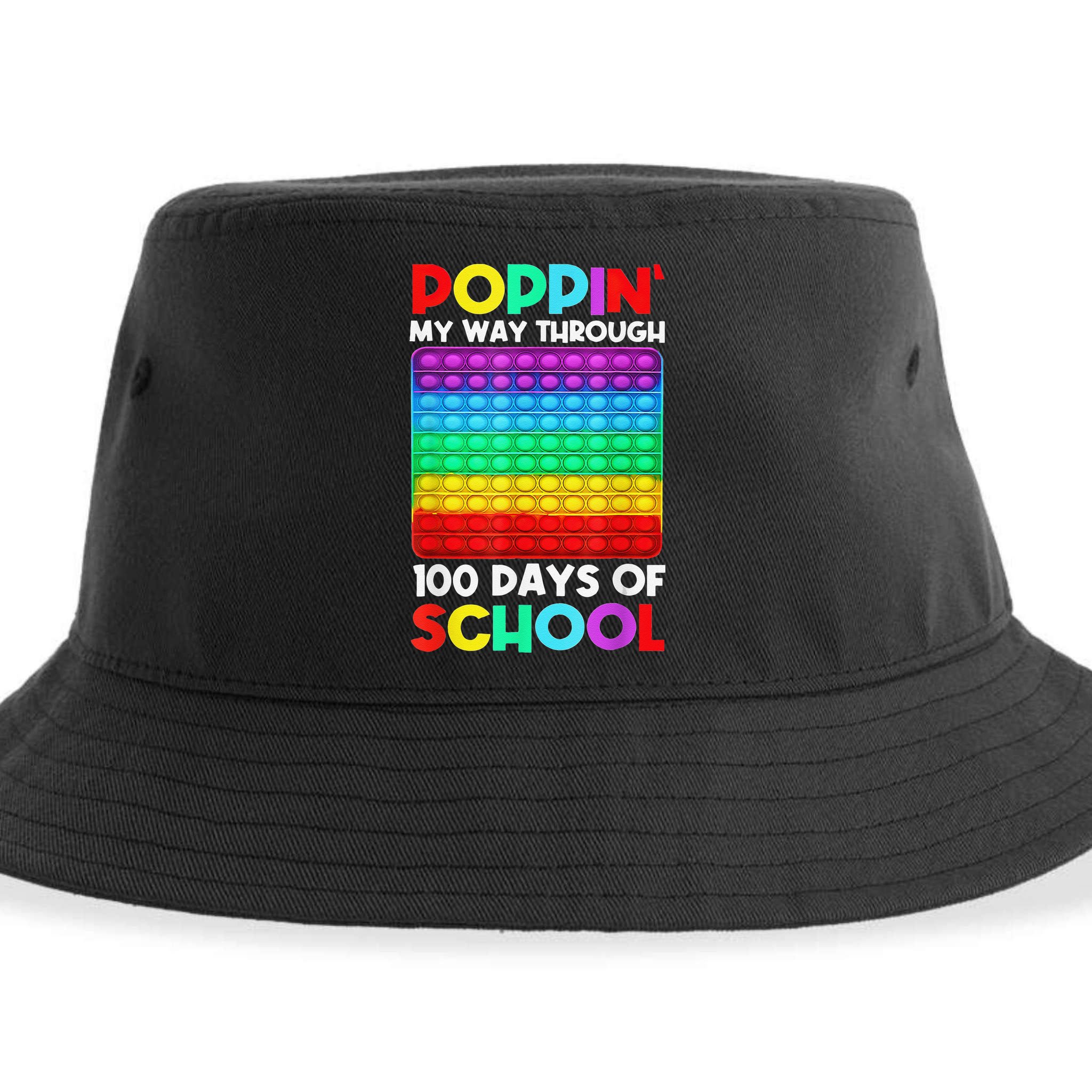 Poppin' My Way Through 100 Days Of School Happy 100th Day Sustainable Bucket Hat