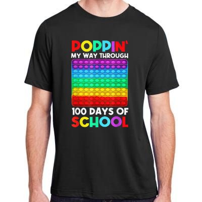 Poppin' My Way Through 100 Days Of School Happy 100th Day Adult ChromaSoft Performance T-Shirt