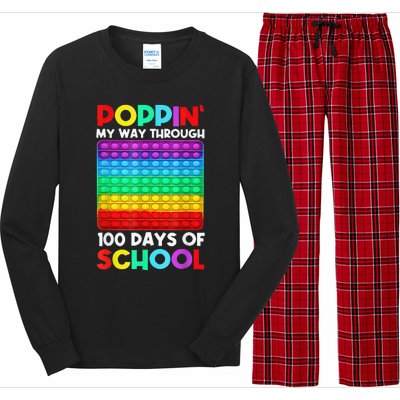 Poppin' My Way Through 100 Days Of School Happy 100th Day Long Sleeve Pajama Set