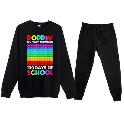 Poppin' My Way Through 100 Days Of School Happy 100th Day Premium Crewneck Sweatsuit Set