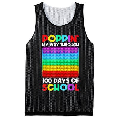 Poppin' My Way Through 100 Days Of School Happy 100th Day Mesh Reversible Basketball Jersey Tank