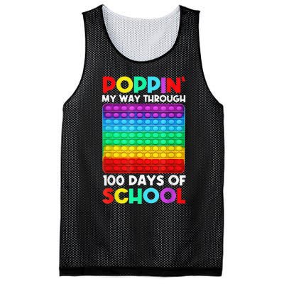 Poppin' My Way Through 100 Days Of School Happy 100th Day Mesh Reversible Basketball Jersey Tank