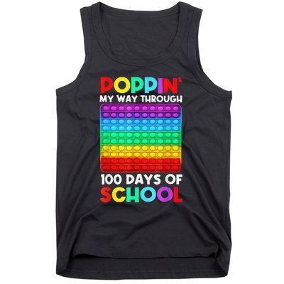 Poppin' My Way Through 100 Days Of School Happy 100th Day Tank Top