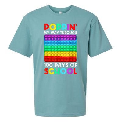 Poppin' My Way Through 100 Days Of School Happy 100th Day Sueded Cloud Jersey T-Shirt