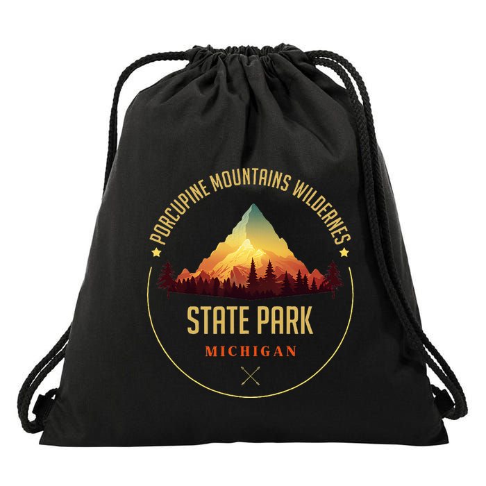 Porcupine Mountains Wilderness State Park Souvenir Drawstring Bag