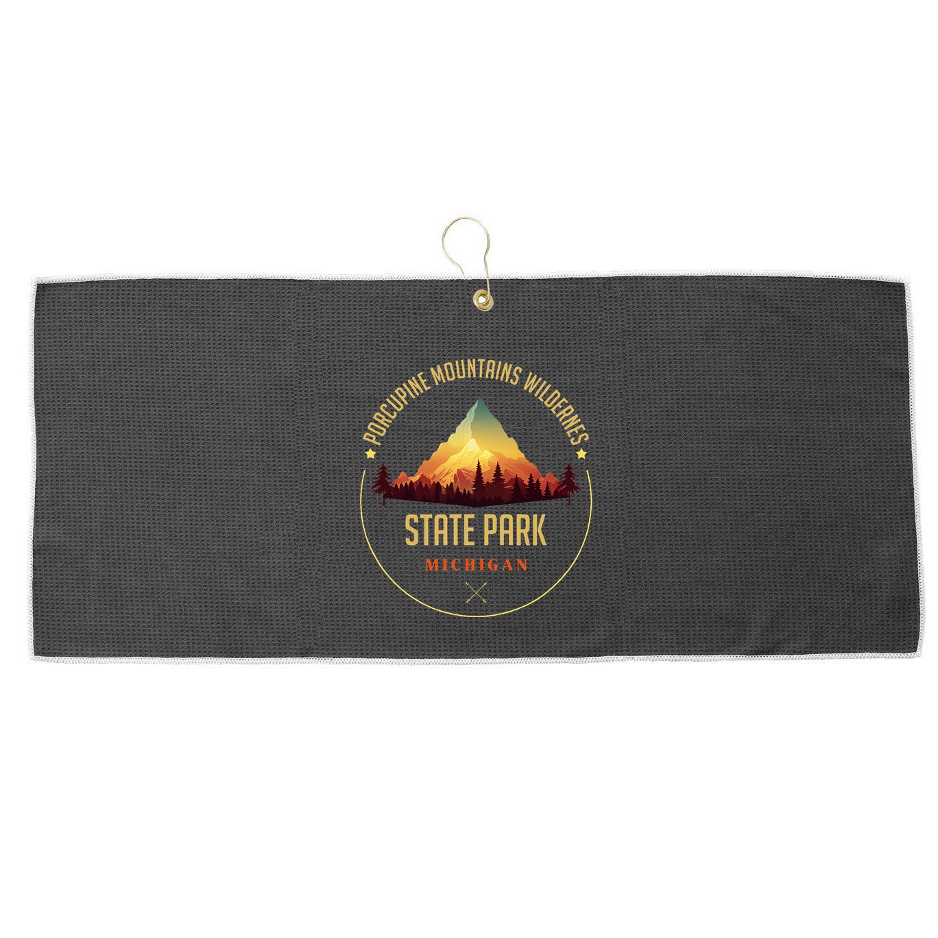 Porcupine Mountains Wilderness State Park Souvenir Large Microfiber Waffle Golf Towel
