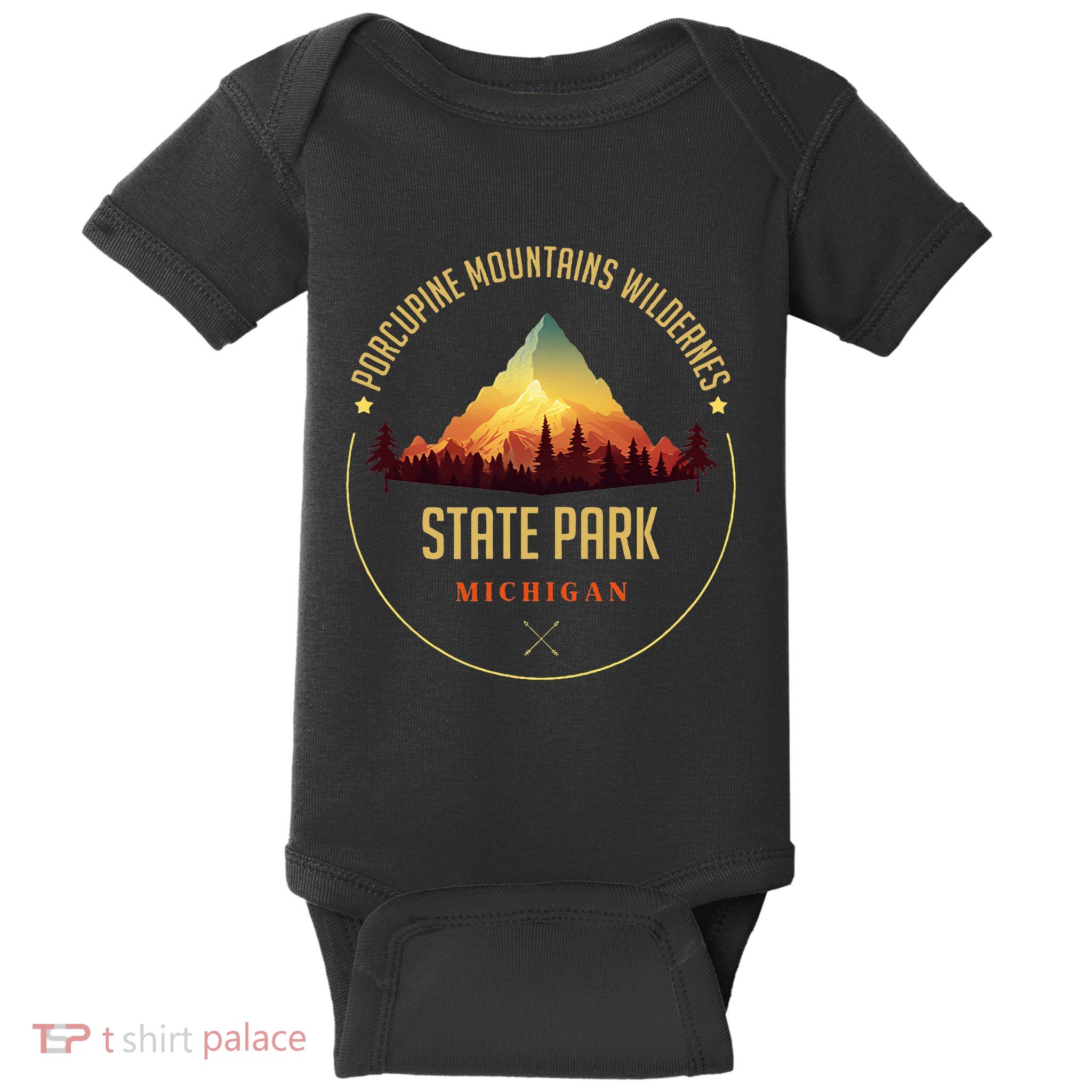 Porcupine Mountains Wilderness State Park Souvenir Baby Bodysuit