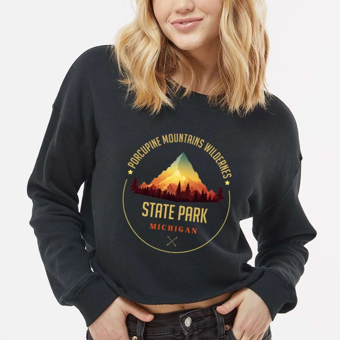 Porcupine Mountains Wilderness State Park Souvenir Cropped Pullover Crew