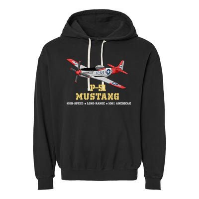 P51 Mustang World War Ii Fighter Bomber Garment-Dyed Fleece Hoodie