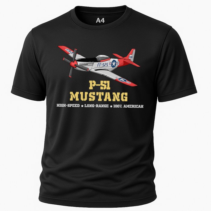 P51 Mustang World War Ii Fighter Bomber Cooling Performance Crew T-Shirt