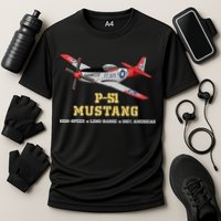 P51 Mustang World War Ii Fighter Bomber Cooling Performance Crew T-Shirt