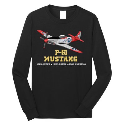 P51 Mustang World War Ii Fighter Bomber Long Sleeve Shirt