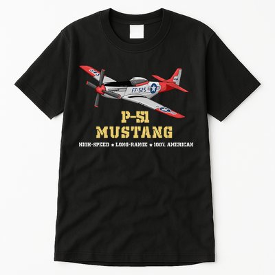P51 Mustang World War Ii Fighter Bomber Tall T-Shirt