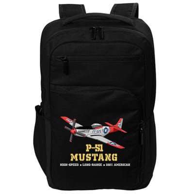 P51 Mustang World War Ii Fighter Bomber Impact Tech Backpack